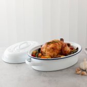 Hairy Bikers 24cm Large White Enamel Pie Dish