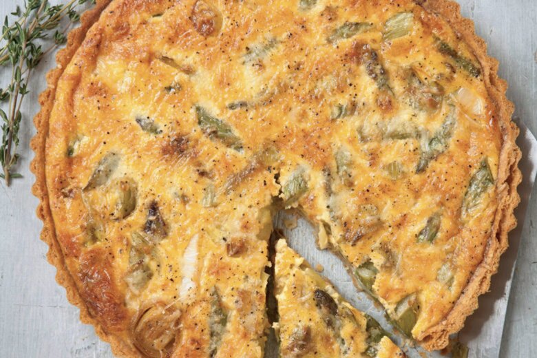 Leek, Asparagus and Gruyére Tart