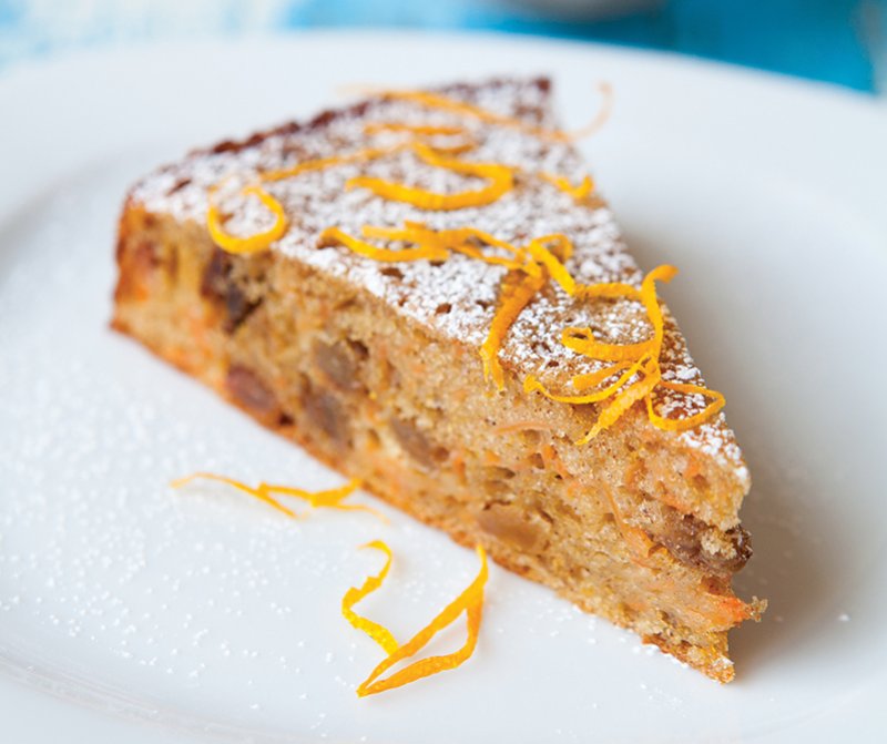 Moist carrot and sultana cake