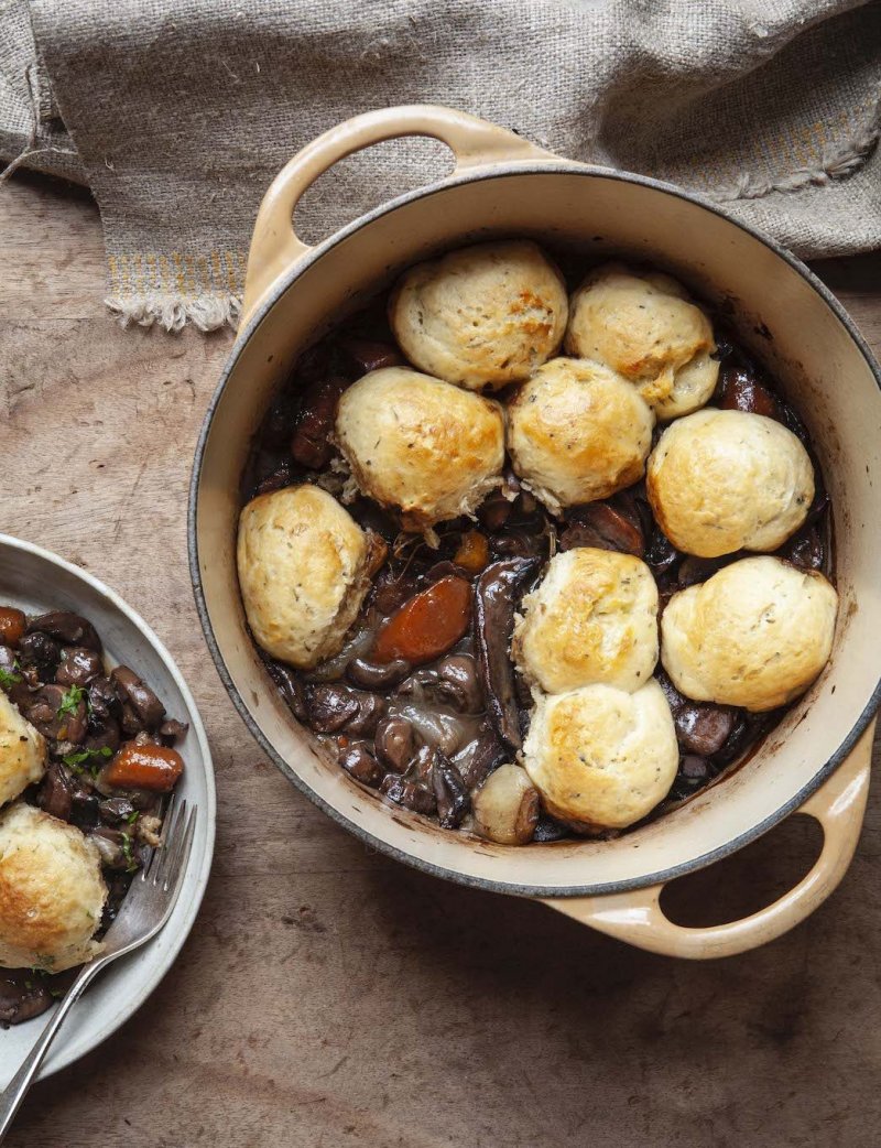 Mushroom Bourguignon with Blue Cheese Cobbler
