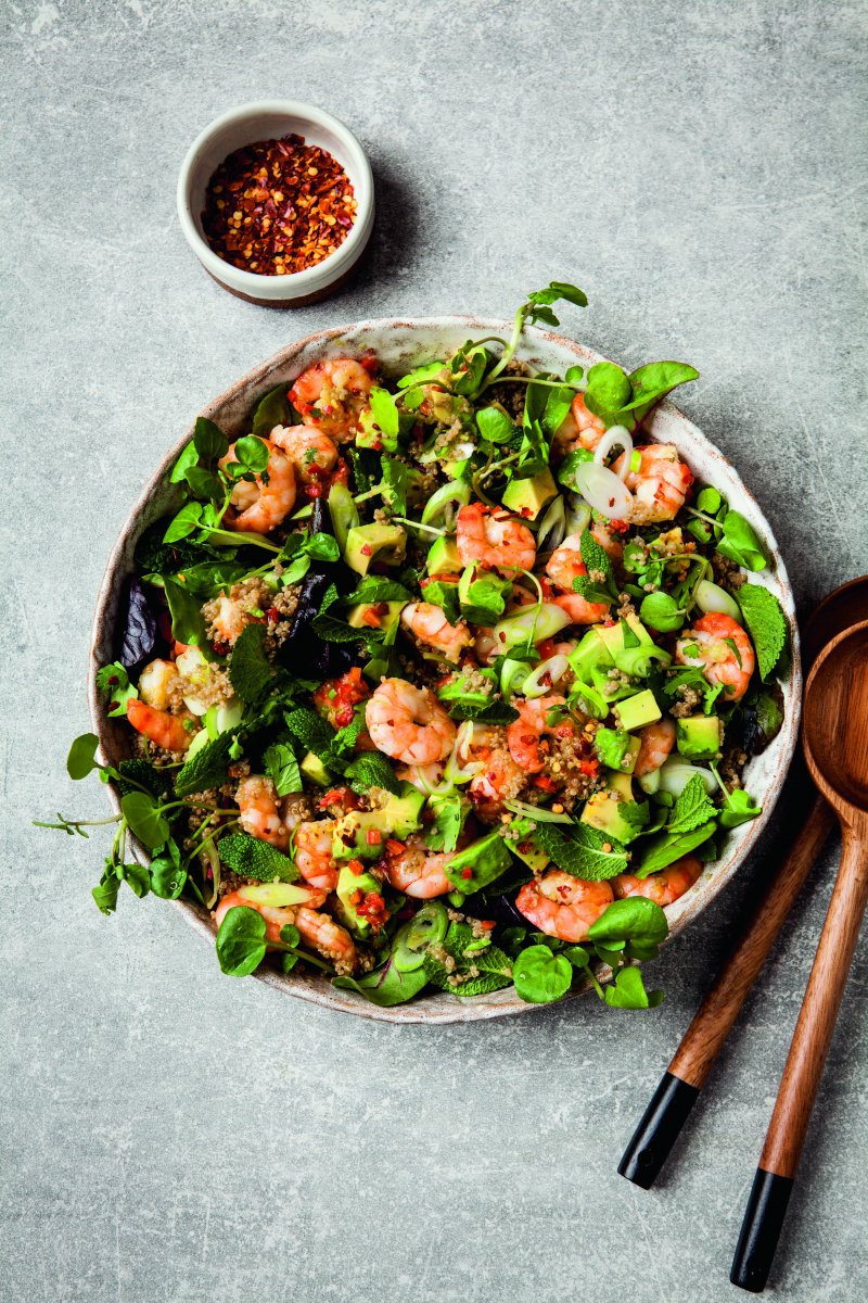Prawn, avocado and quinoa salad
